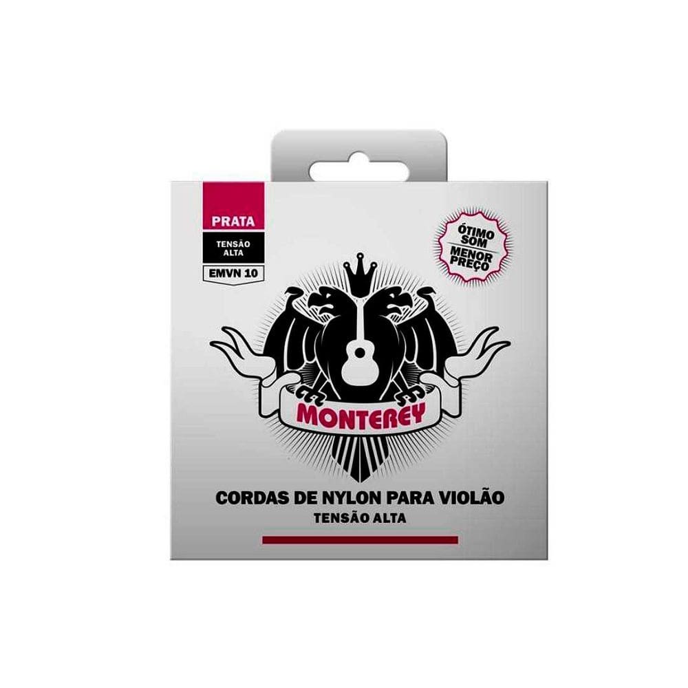 Jogo De Cordas P/violão Nylon Monterey Tensão Média Emvn10 Prata