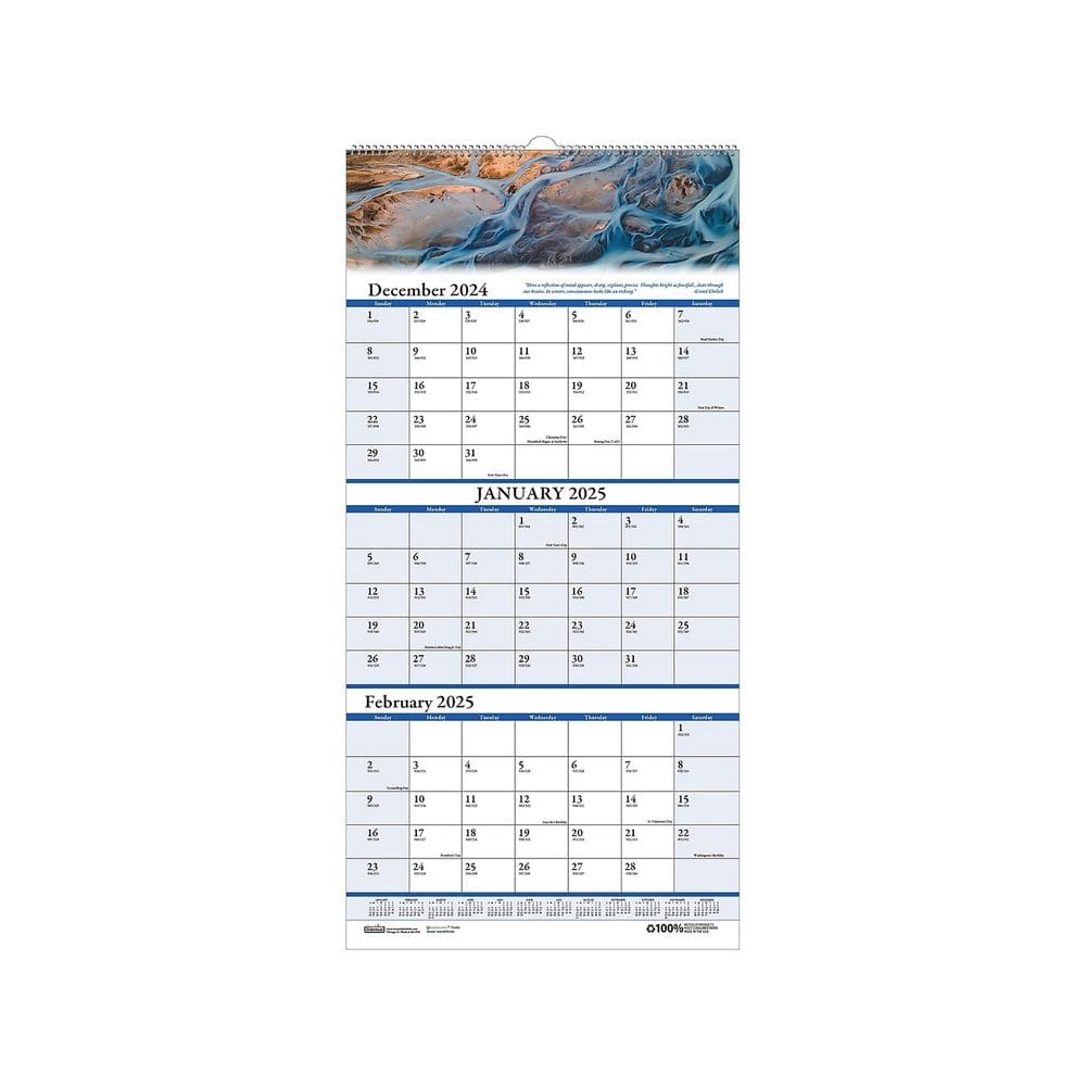 Calendário de parede House of Doolittle 2025 Earthscapes Scenic