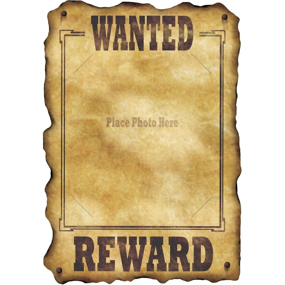 Acessório de festa Beistle Western Wanted Sign para fotos 8x10