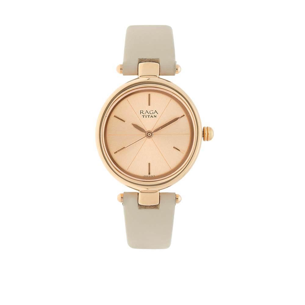 Relógio Titan Raga Viva, pulseira feminina, quartzo, resistente à água