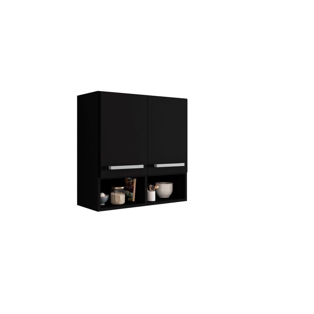 Armario Aereo de Parede Argélia Preto Brienza Movelaria