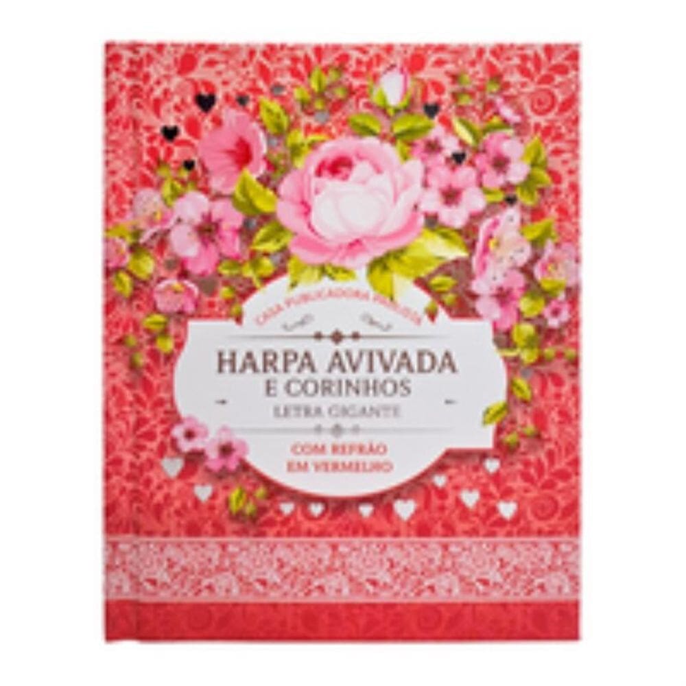 Harpa avivada e corinhos letra gigante - 03 floral rosa