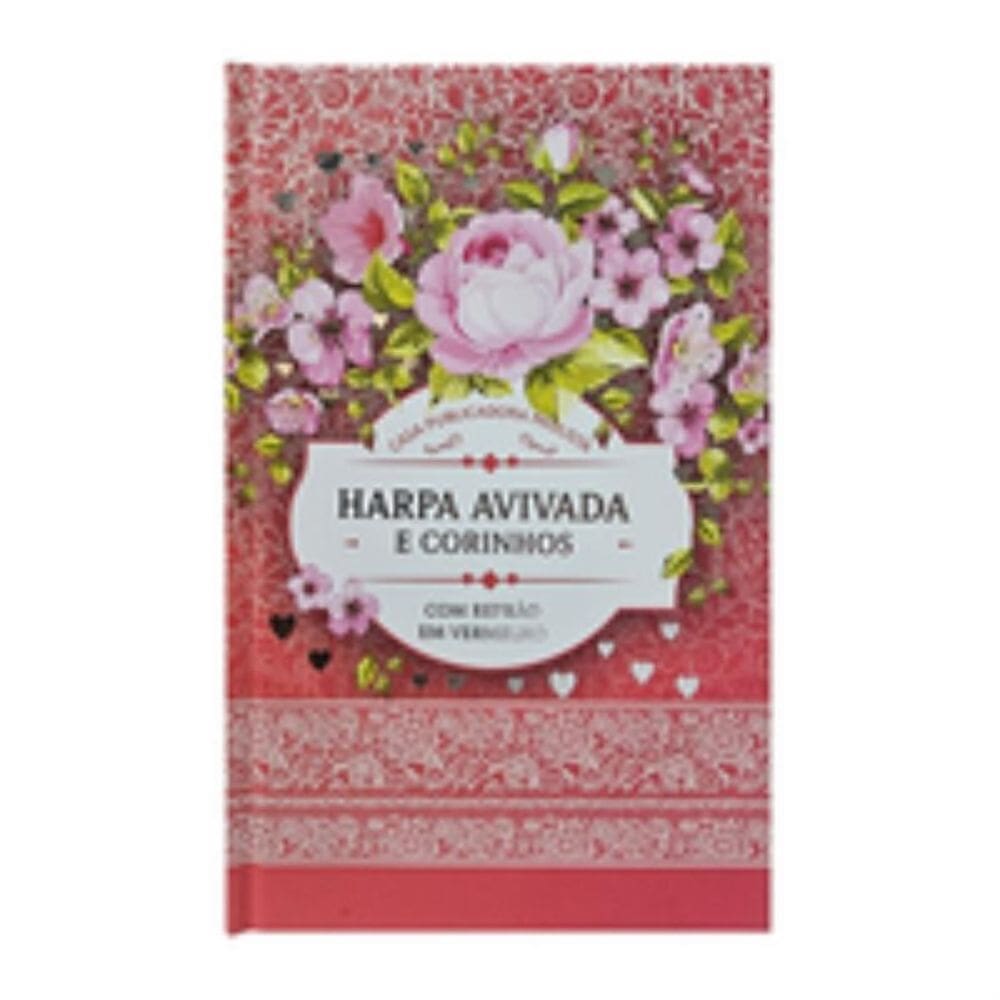 Harpa avivada e corinhos letra hipergrande 03 floral rosa