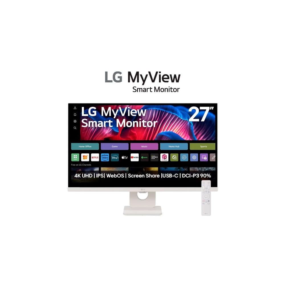 Monitor LG MyView Smart 27SR73U-W Tela IPS 4K 27", WebOS, ThinQ Home, Air Play, Screen Share, Bluetooth