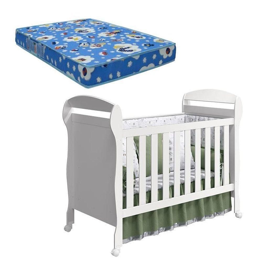 Berço Americano Danny Branco Brilho Com Colchão Ortobom ? Reller