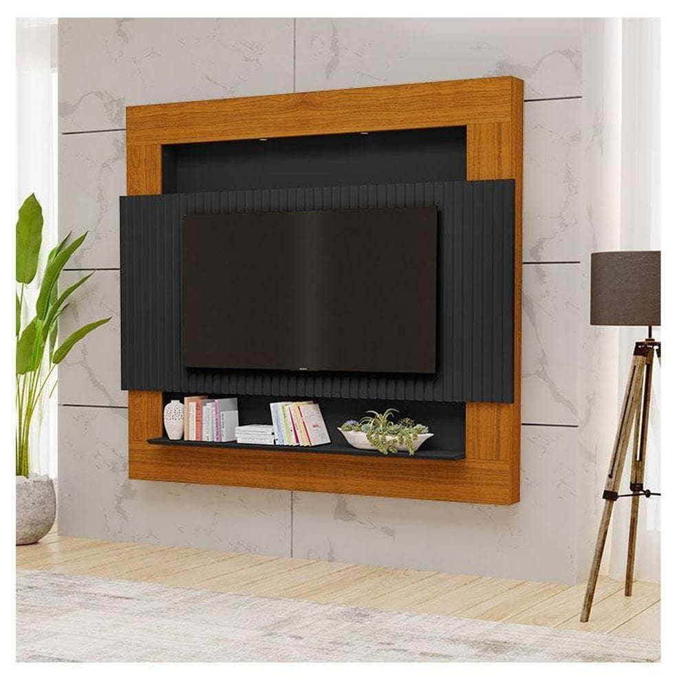 Painel Para Ambiente Riviera Ripado Preto Freijó - Luapa