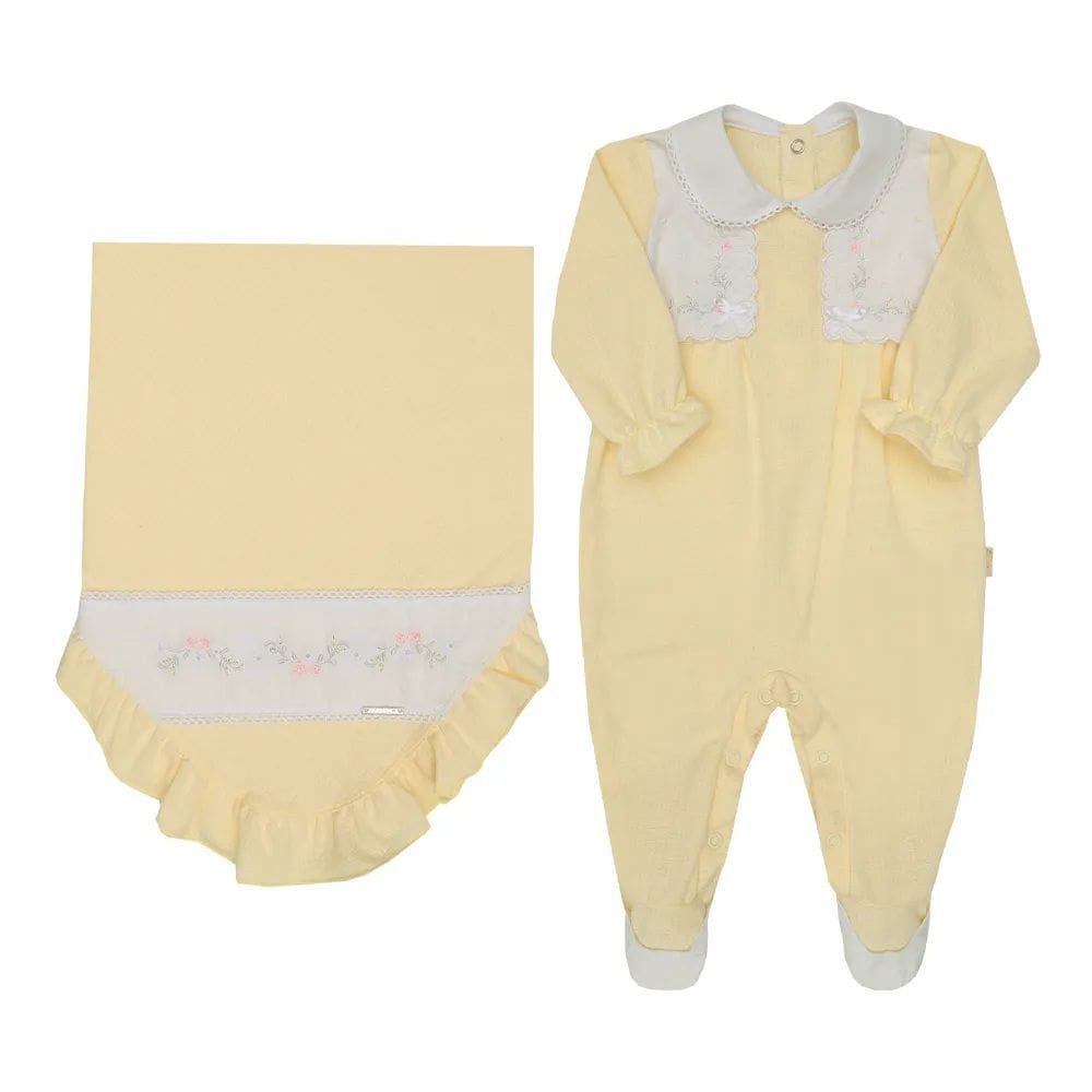 Kit Saída Maternidade Luxo Bebê Menina Bordado Paraiso 16919