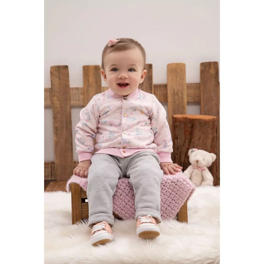 Conjunto Bebê Menina Paraiso C/ Jaqueta Dupla Inverno 14652