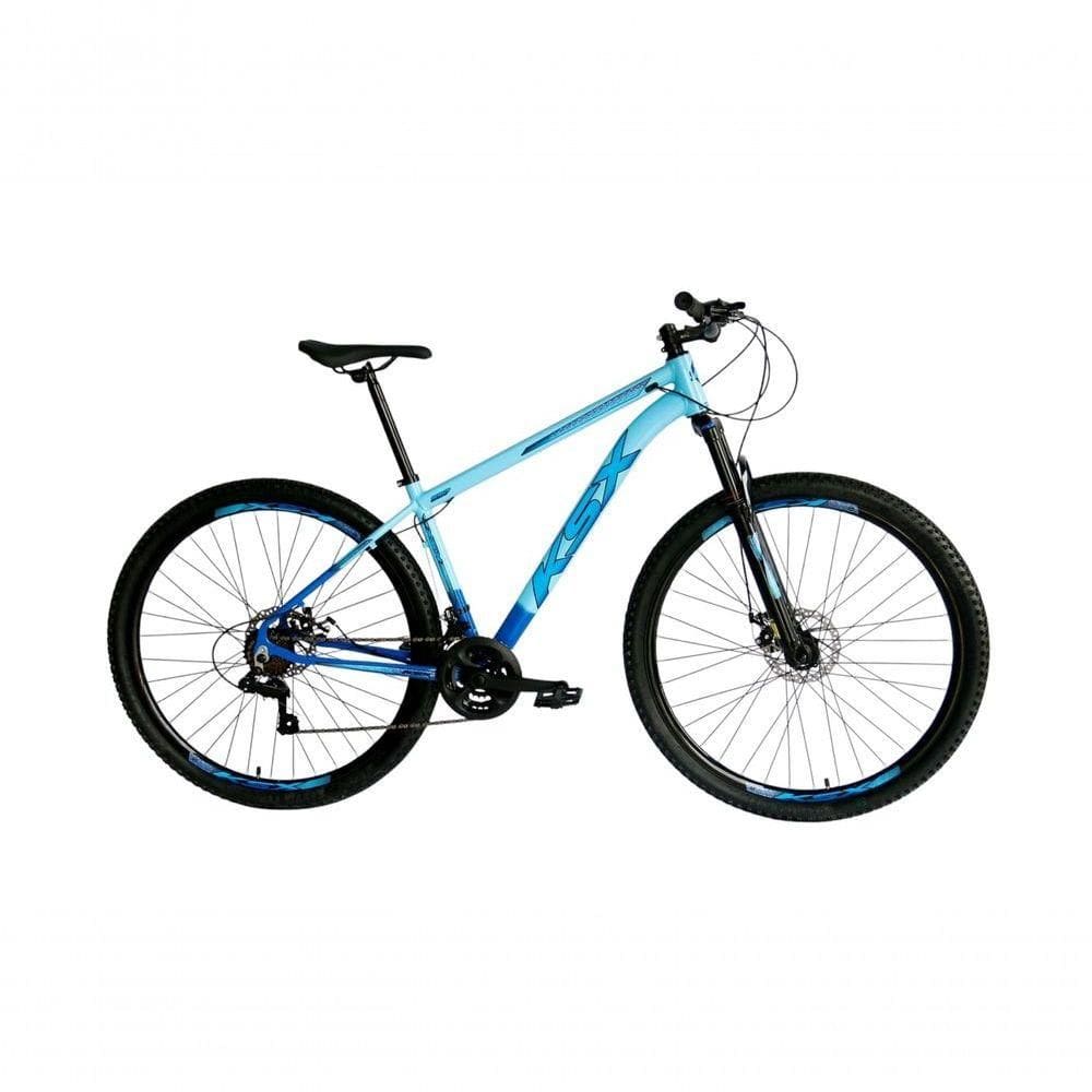 Bicicleta Aro 29 Ksx Sd7 21v Cabos Internos Alumínio Freios A Disco Garfo Suspensão Azul Claro Azul Tamanho 15