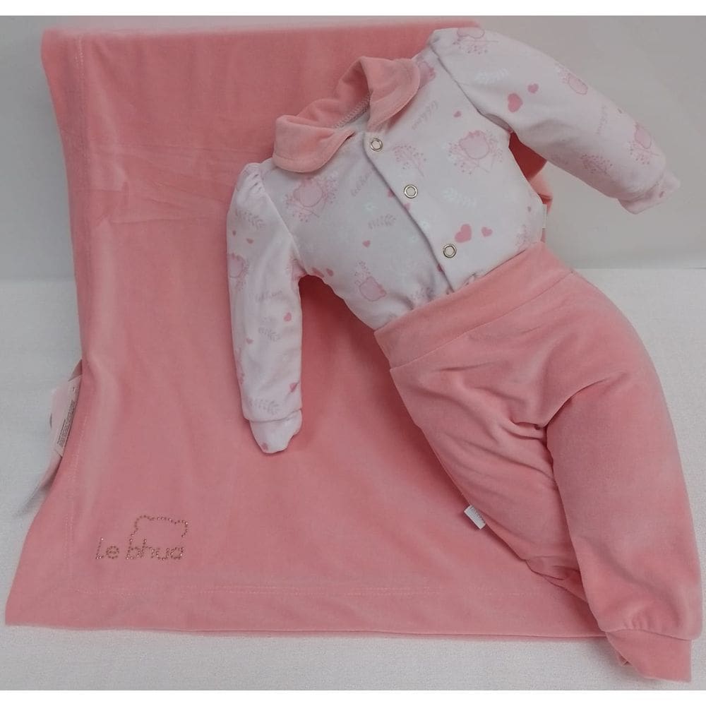 Kit Saída Maternidade Plush Bebê Menina LeBhua Paraiso 14399