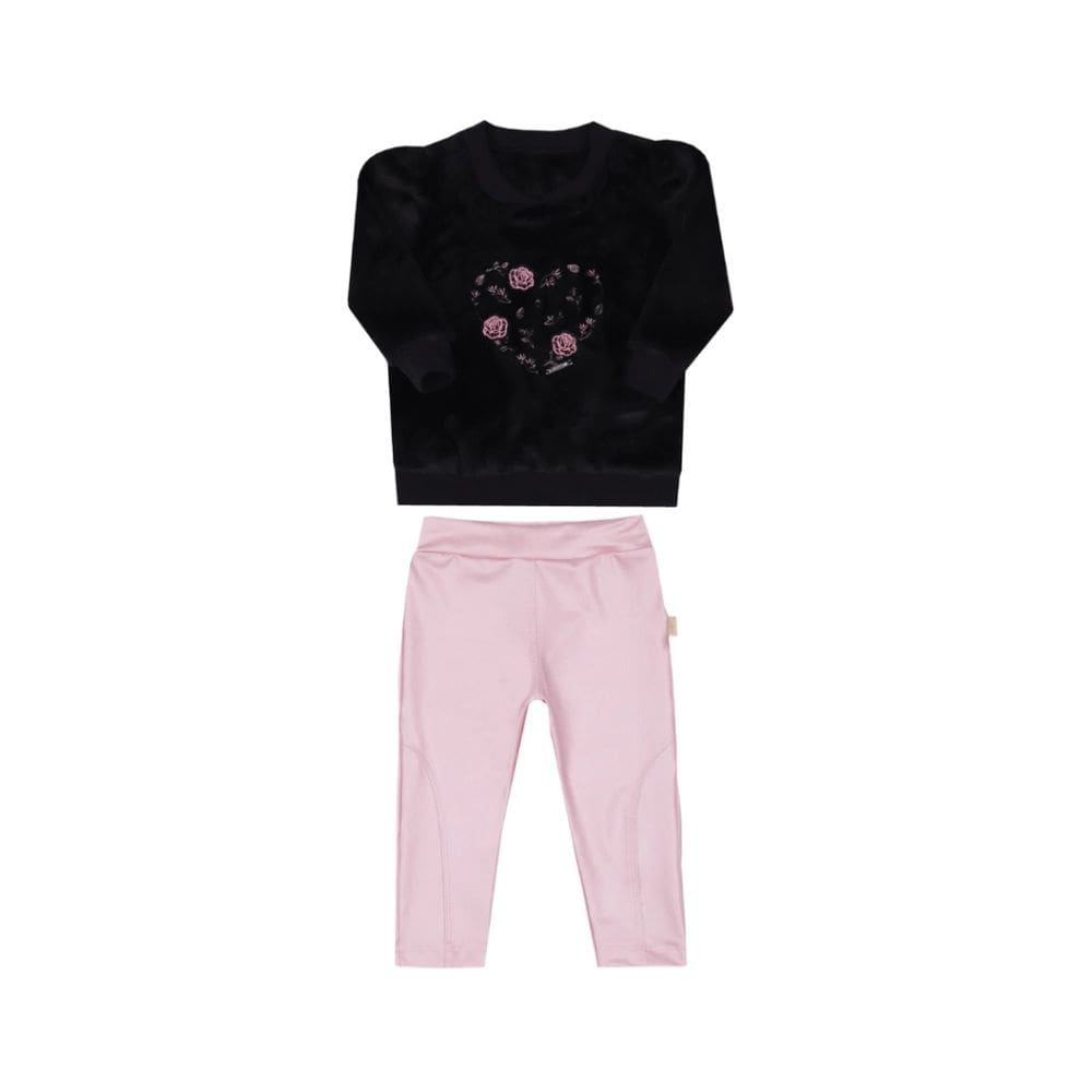 Conjunto Luxo Blusa Pelo Bebê Menina Calça Paraiso Rf 14647