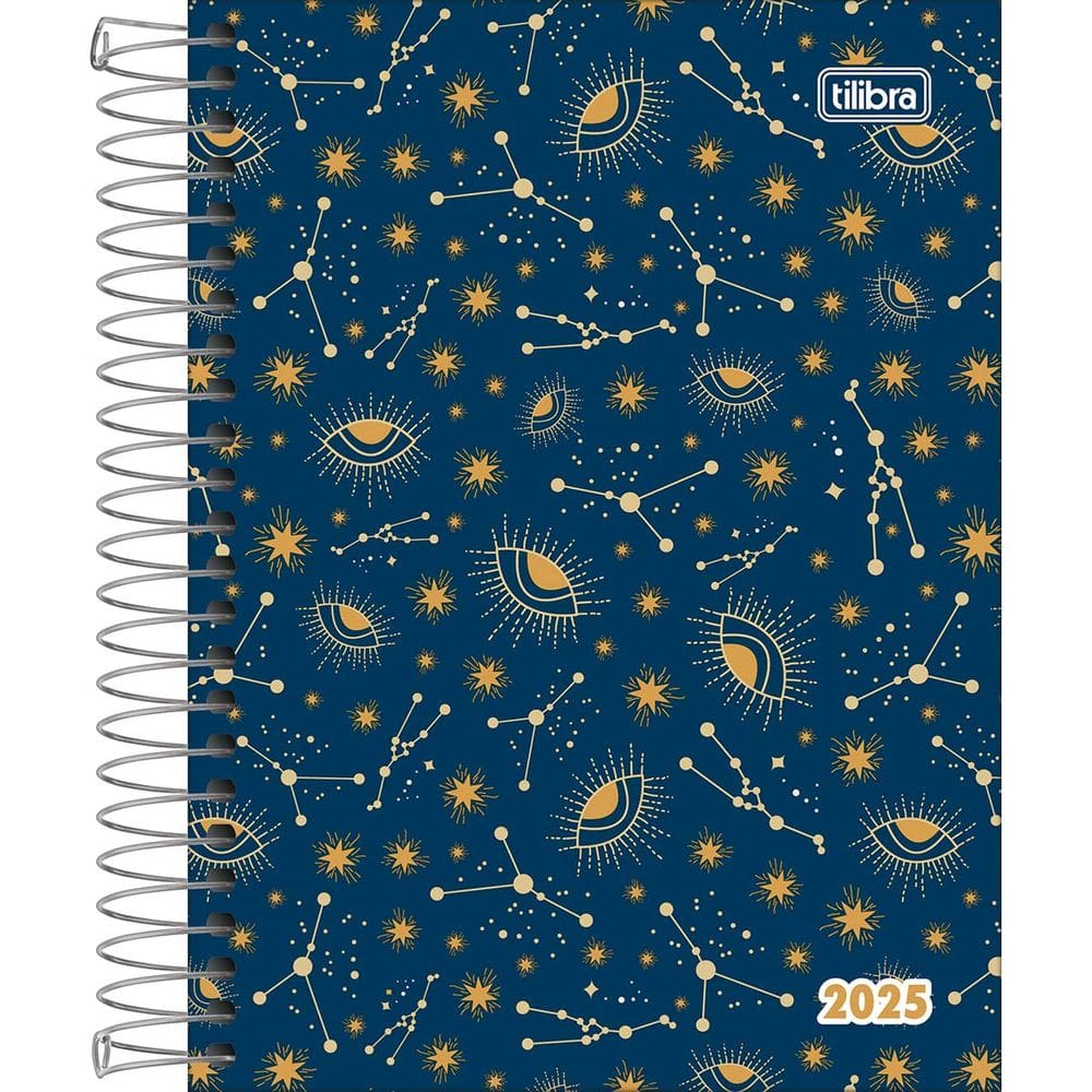 Agenda Espiral Feminina PEPPER 2025 Estampas diversas - TILIBRA