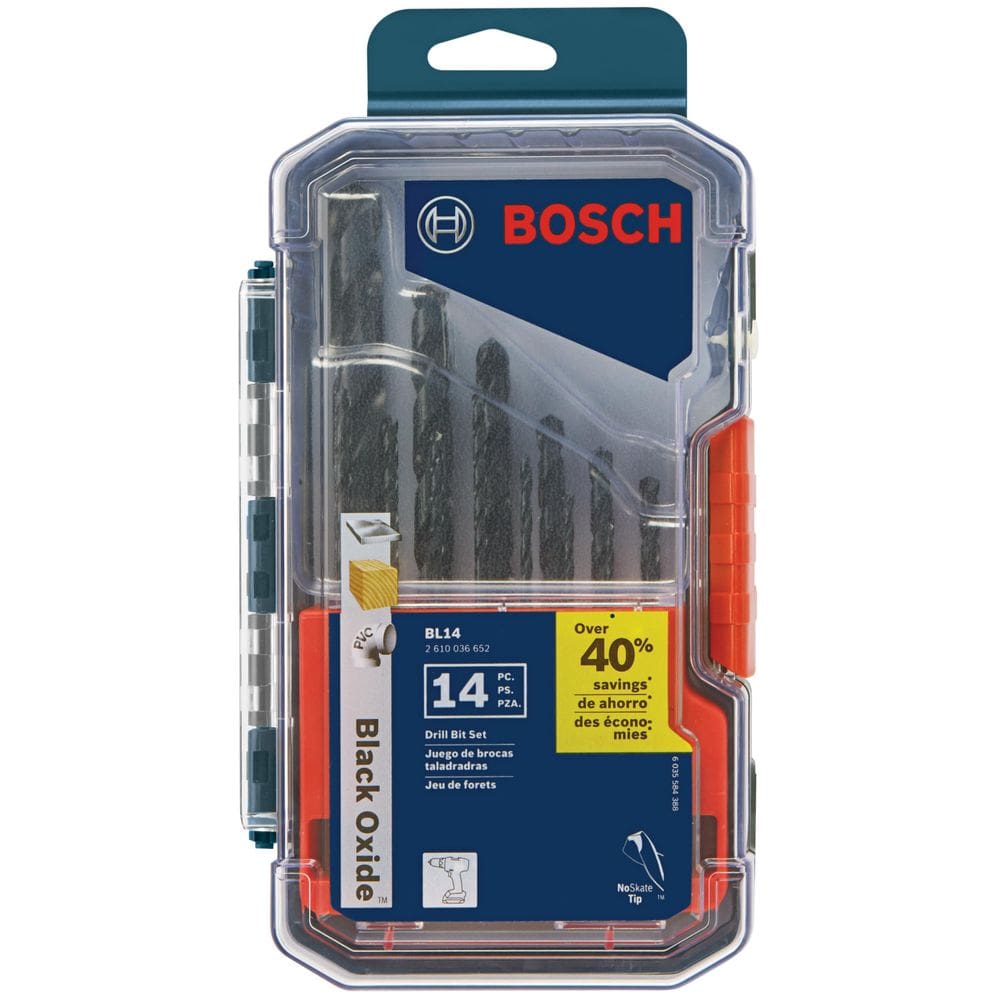 Conjunto de brocas BOSCH BL14 de óxido preto de 14 peças para metal e madeira