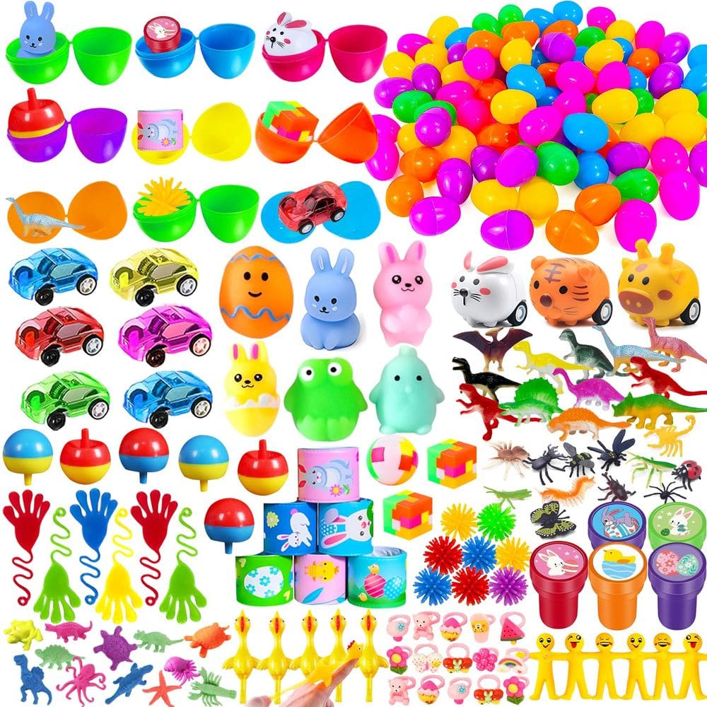 Ovos de Páscoa pré-cheios GOAUS 240 unidades com 120 brinquedos para crianças