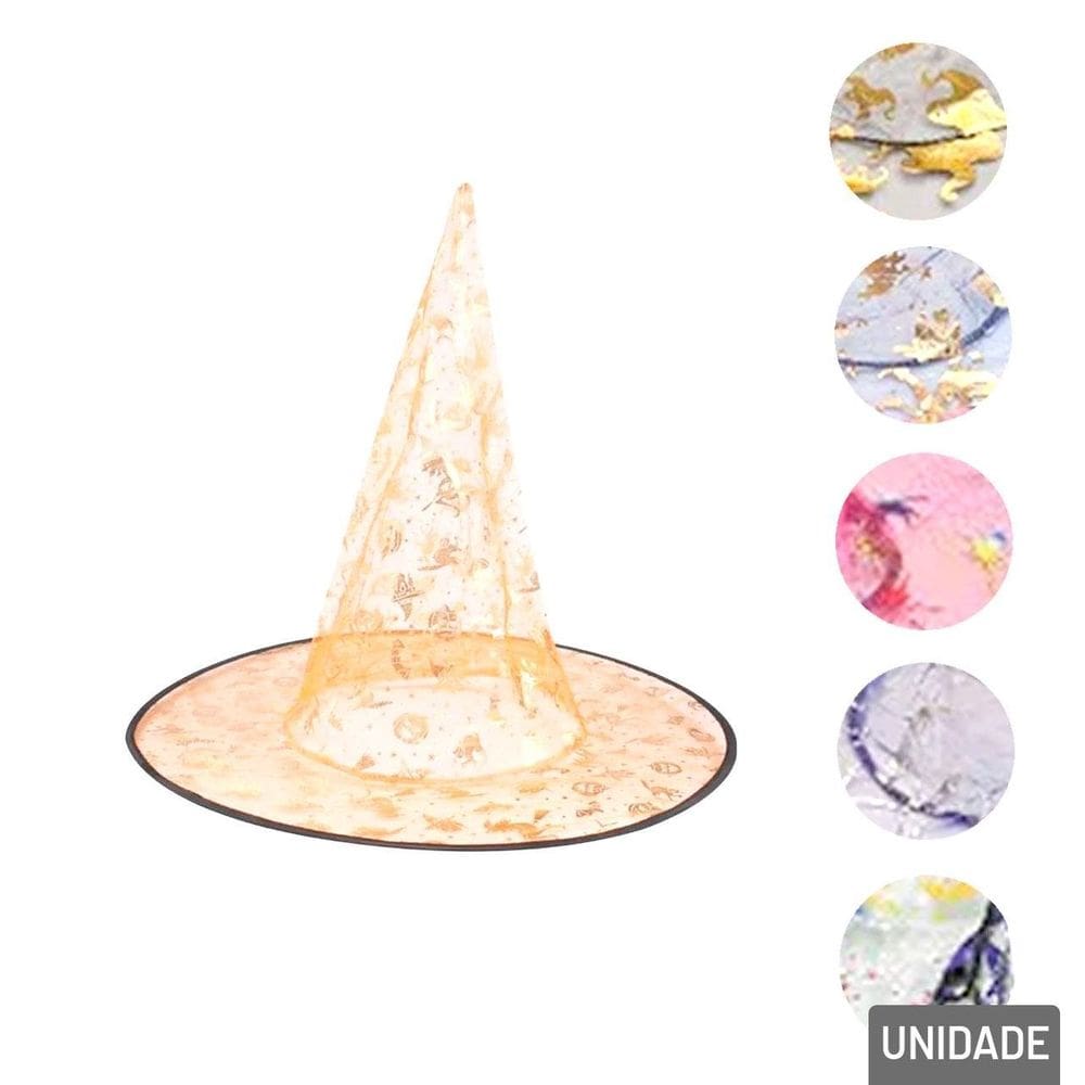 Chapéu de Bruxa Halloween Transparente diversos - Tudo em Caixa