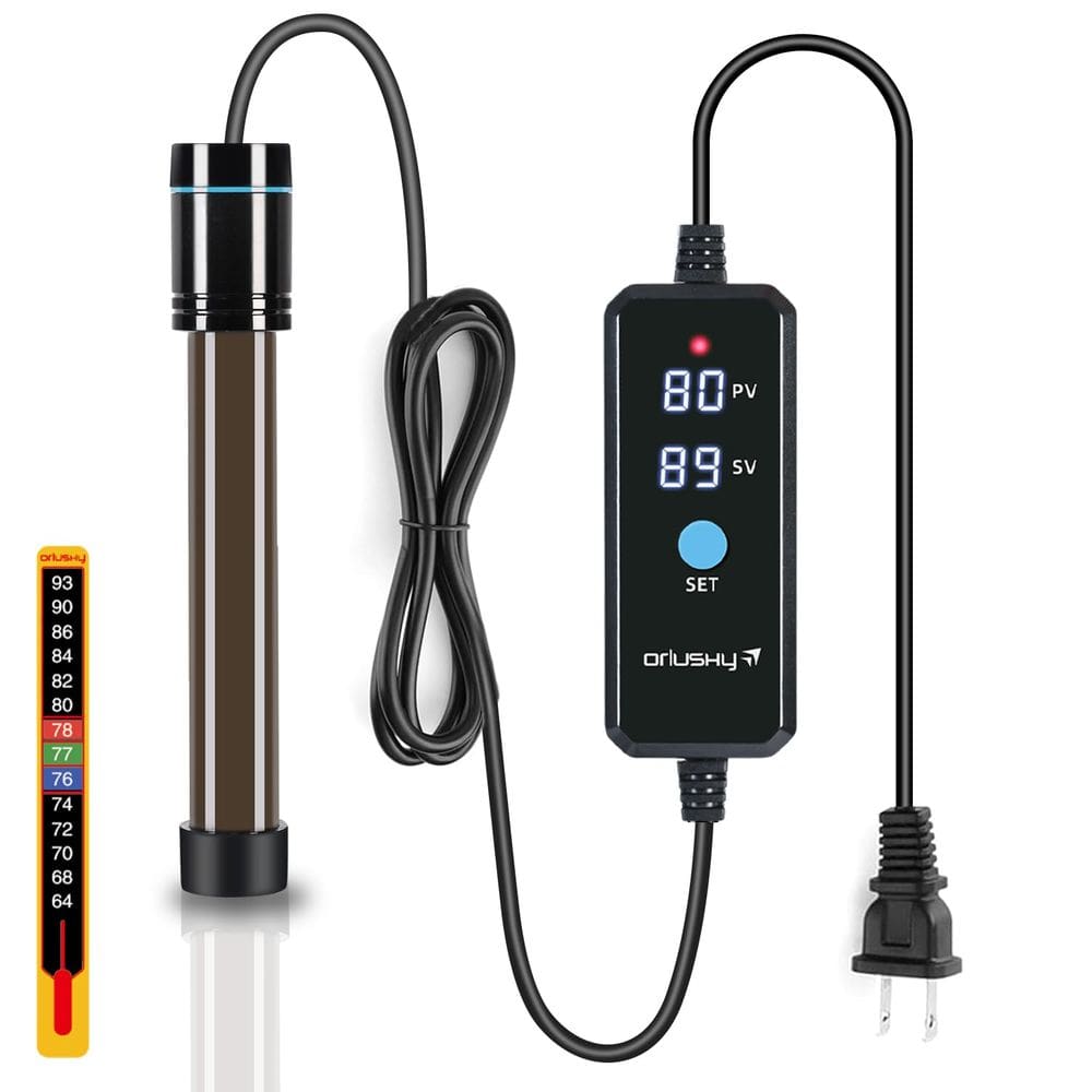 Aquecedor de aquário Orlushy 100W submersível para tanque de 40-75L