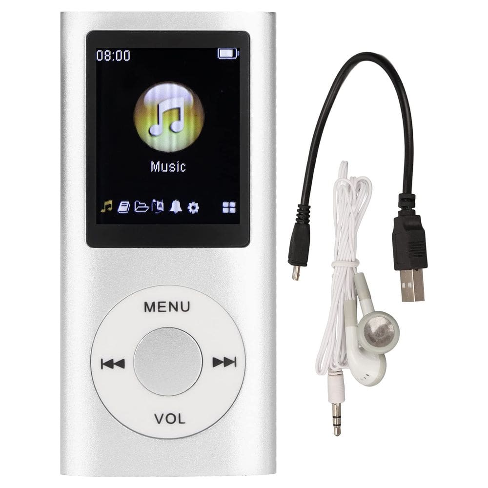 Leitor de MP3 Cuifati 64GB Lossless Music 1.8 com tela LCD prateada
