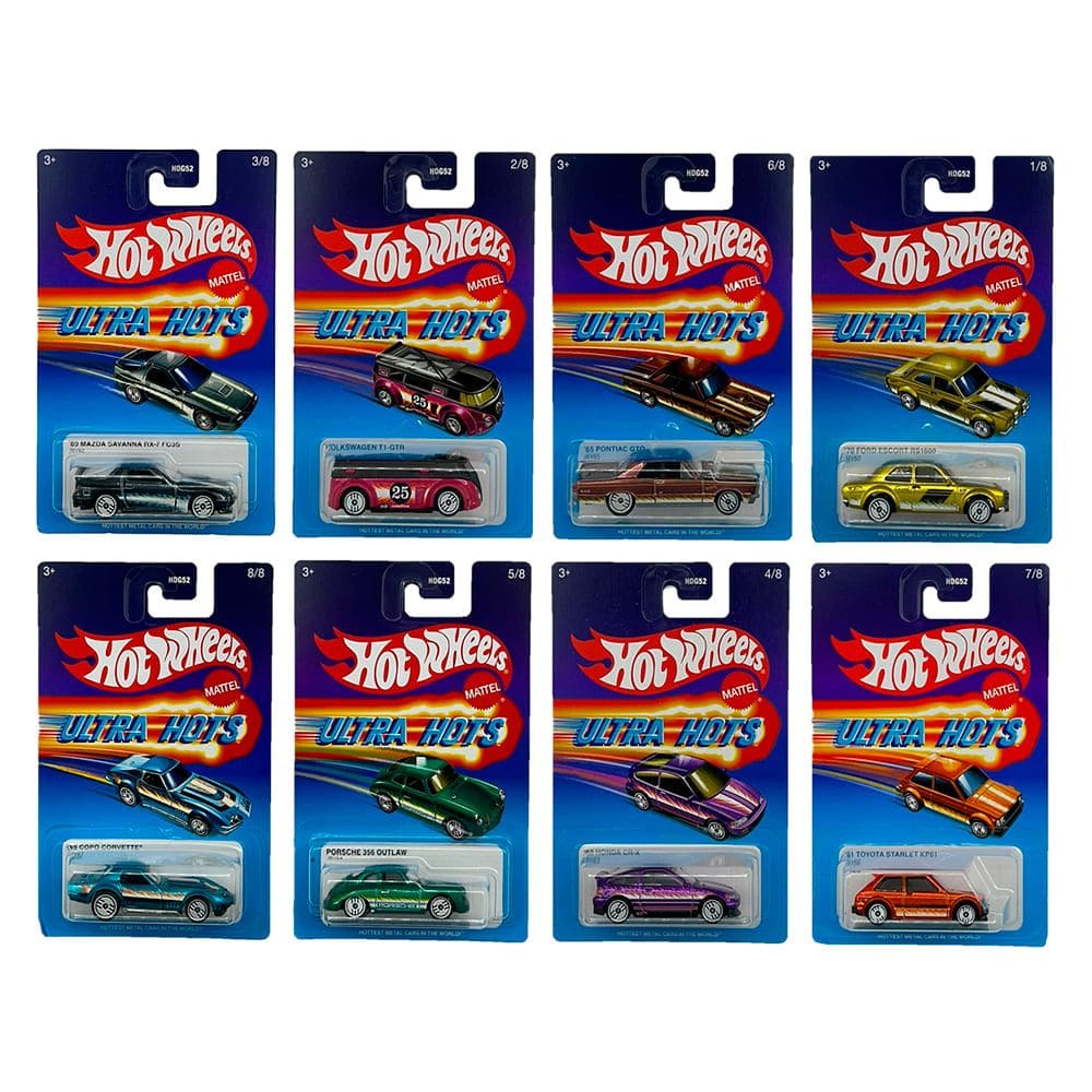 Miniaturas Coleção Hot Wheels 8 Carros 1:64 HDG52 Ultra Hots