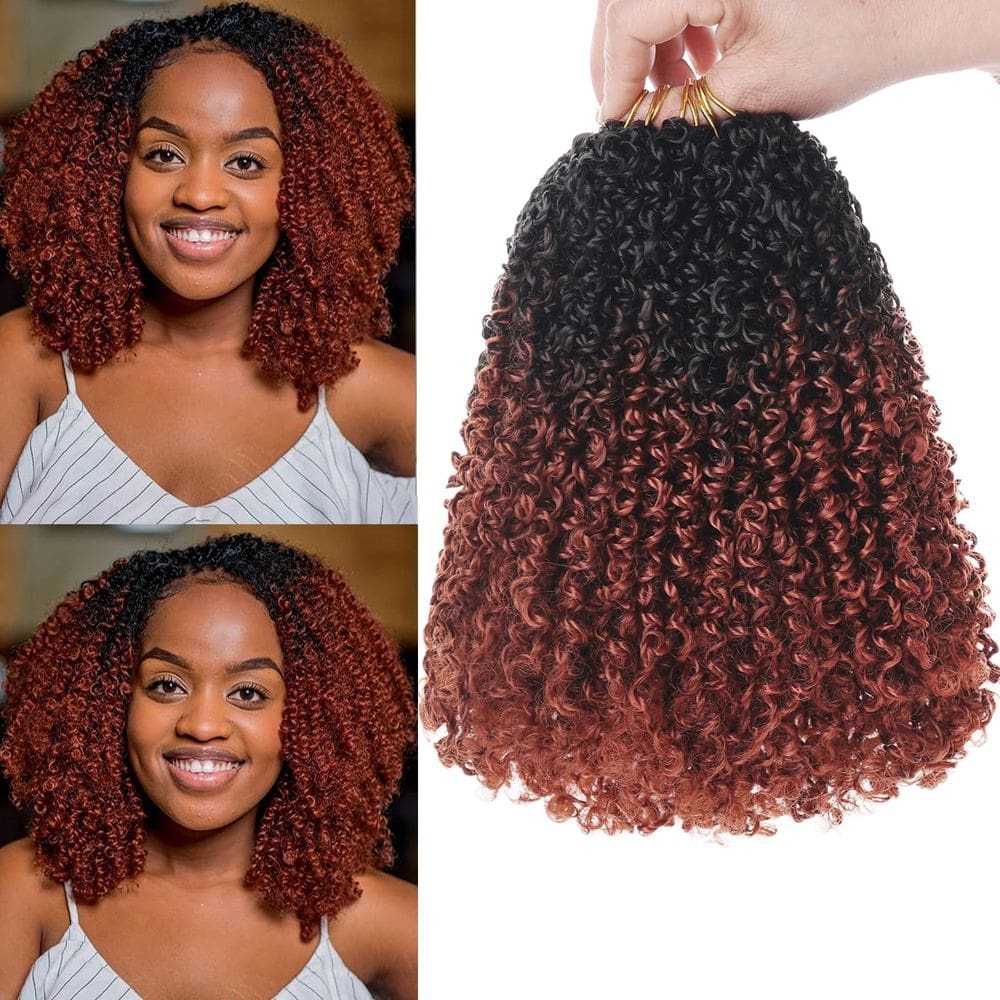 Crochet Hair Unionbeauty Yanky Twist 25 cm 8 peças Ombre Copper