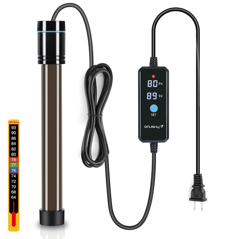Aquecedor de aquário Orlushy 200W submersível para tanque de 75-150L
