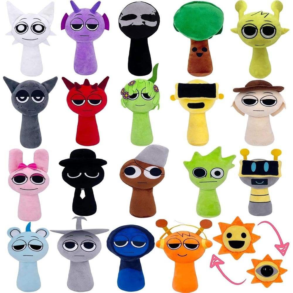 Brinquedo de pelúcia Sprunki Horror Games, 20 unidades para crianças adultas de 20 cm
