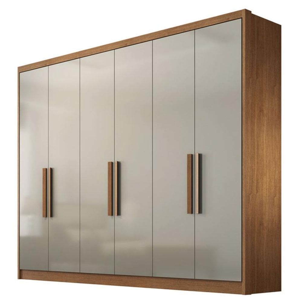 Guarda Roupa Casal Linea 6 Portas 6 Gavetas Cumaru 25 Fendi – Novo Horizonte