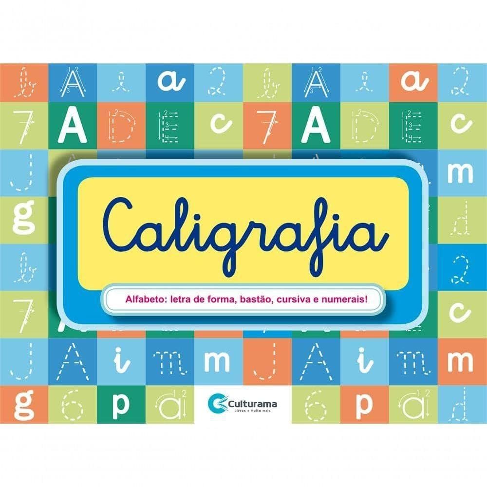 Livro Caligrafia Completo Apoio Escolar Educativo Alfabeto Super Caligrafia