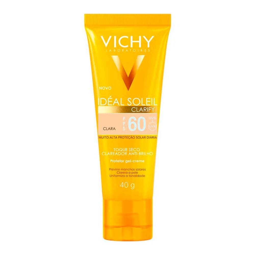 Protetor Solar Idéal Soleil Clarify Clara FPS 60 Gel Creme Com Cor 40g
