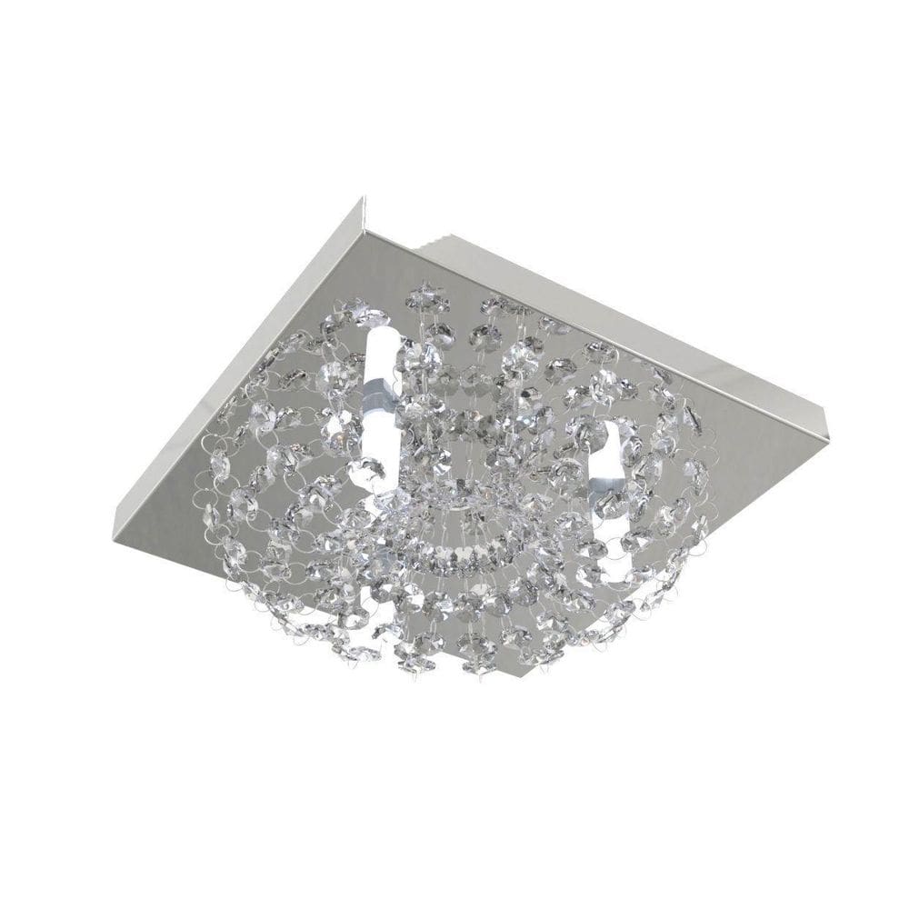 Plafon Lustre De Cristal  Quadrado 23Cm Lavabo  Hall  Loft