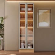 Cristaleira 2 Portas de Vidro e LED Em MDF Allure Linea Brasil