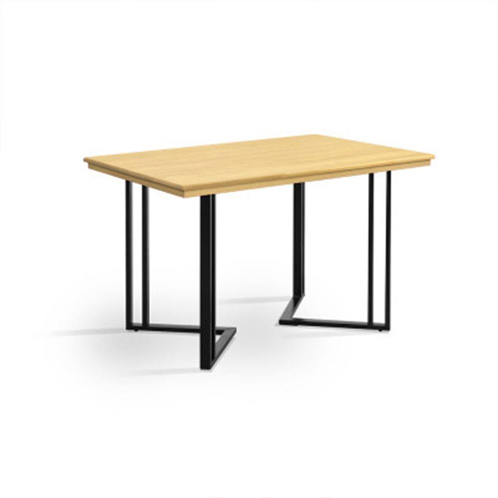 Mesa de Jantar Industrial Michigan 1,20 Tampo em Madeira Maciça Imbuia Pés em Aço Preto