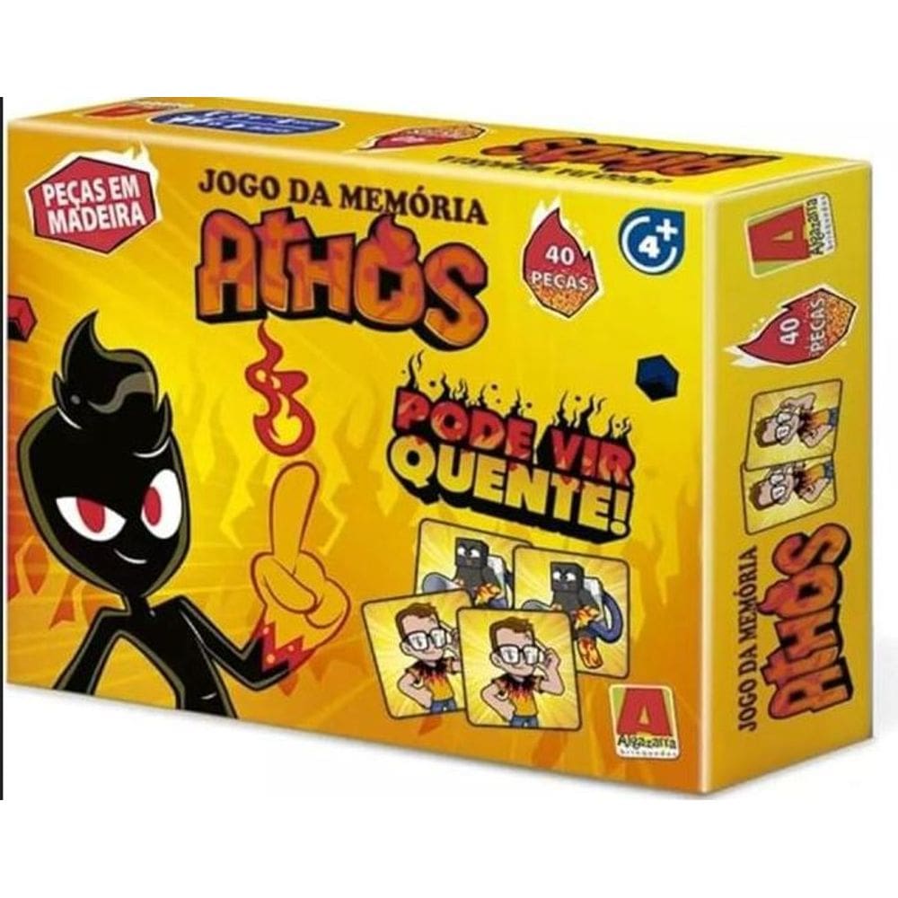 Jogo Memoria Madeira  40 Pecas  Athos - Algazarra