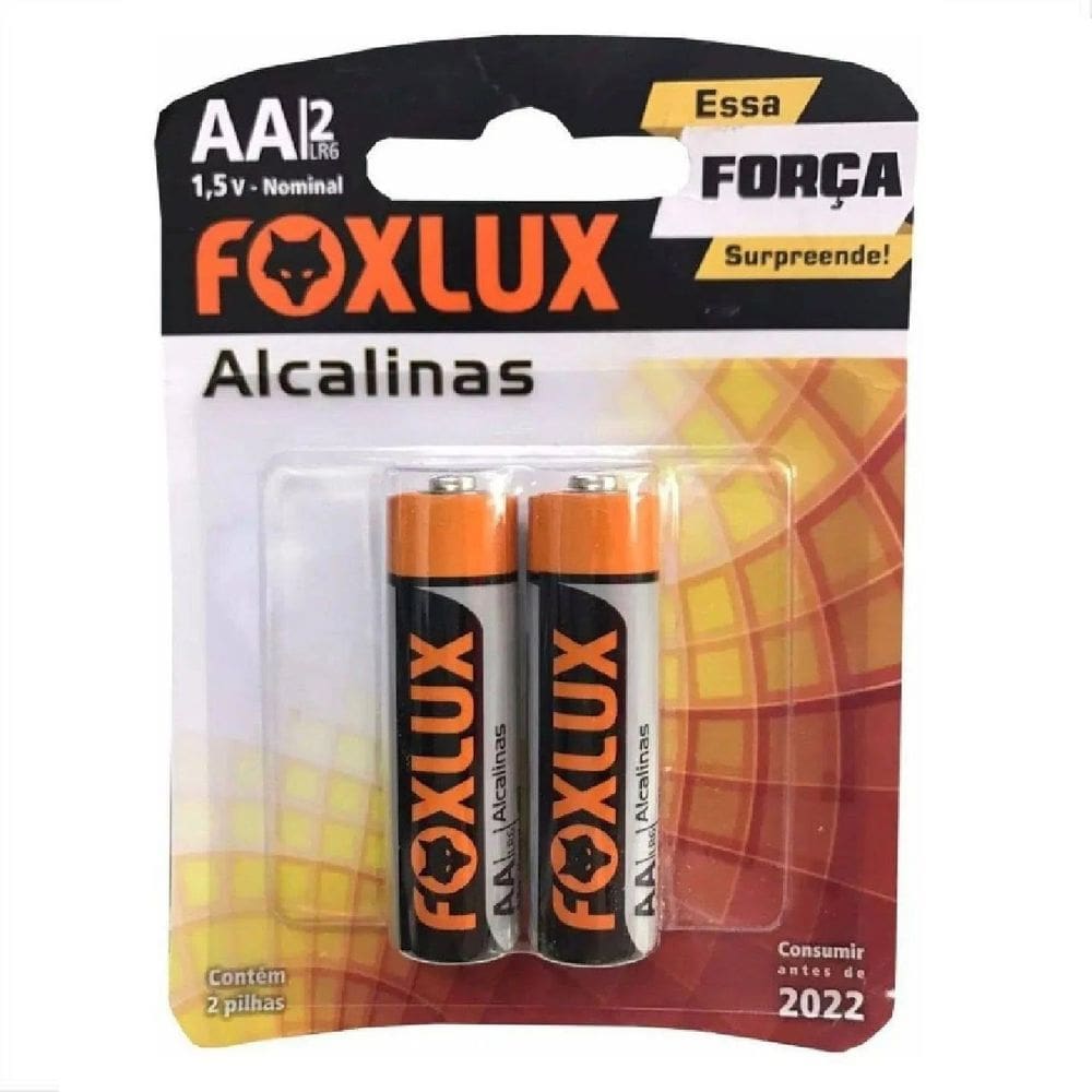 Pilha Alcalina Pequena AA 2 Un Foxlux
