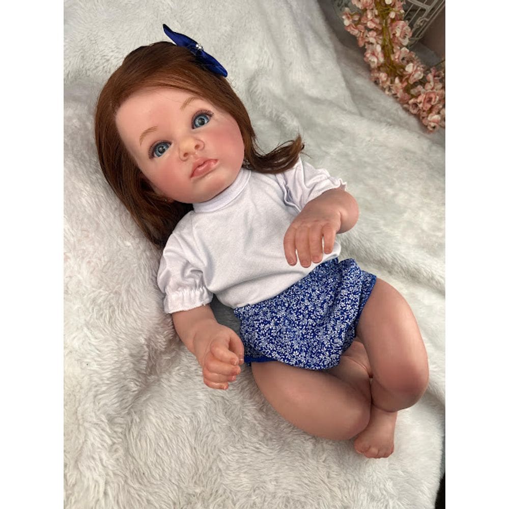 Boneca Reborn Menina Muito Linda e Realista Com Olhos Azuis