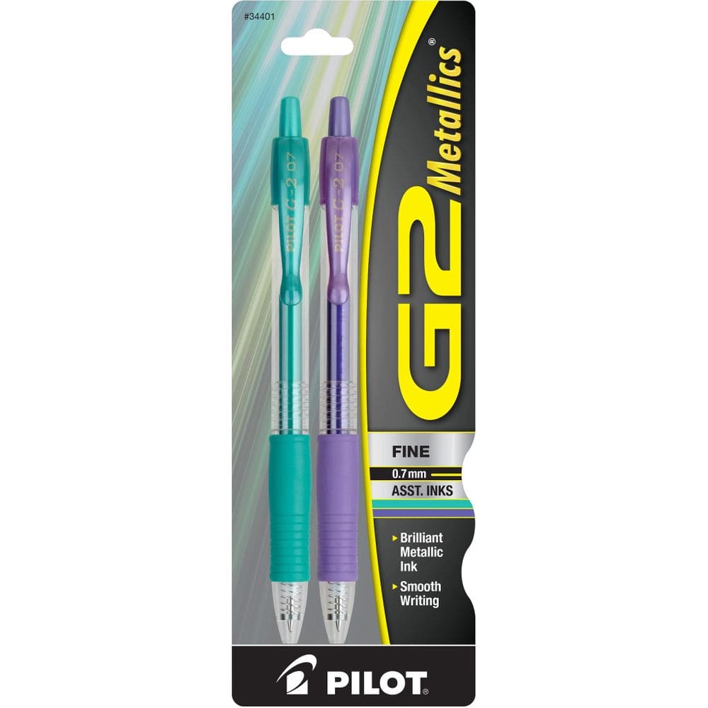 Canetas de gel PILOT G2 Metallics Fine Point, , pacote com 2