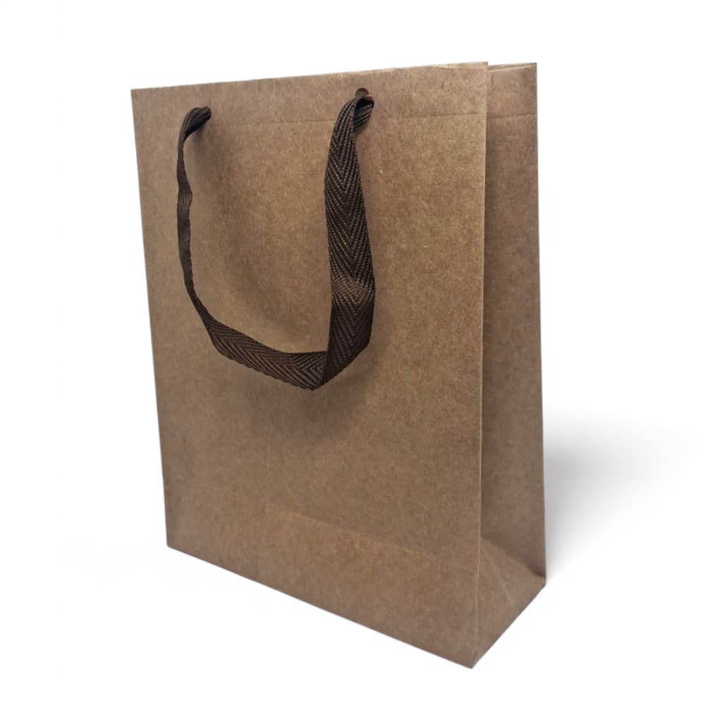 Sacola De Papel Kraft P Com Alça Prática Unidade 20 cm