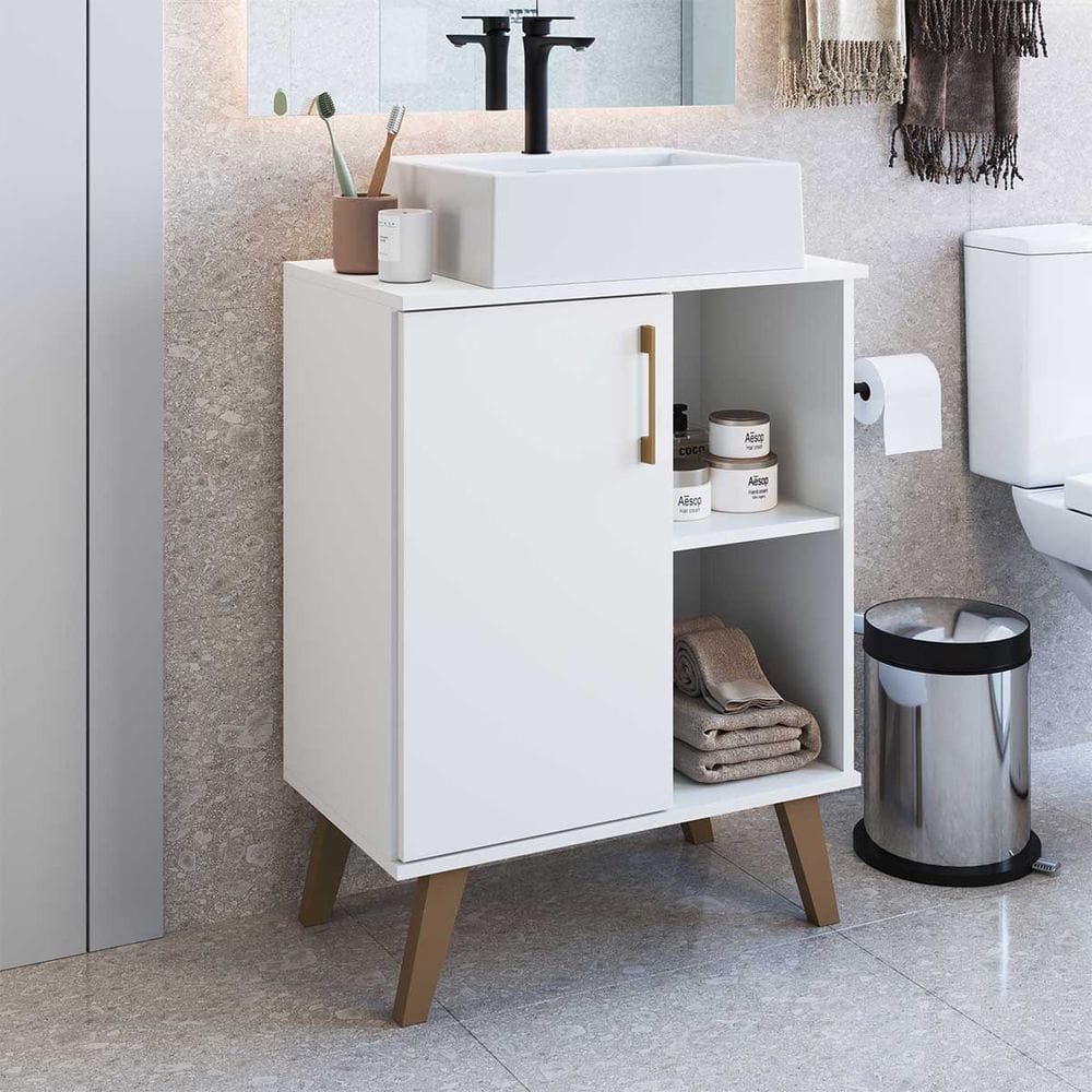 Armário Gabinete Multiuso com 1 Porta Branco