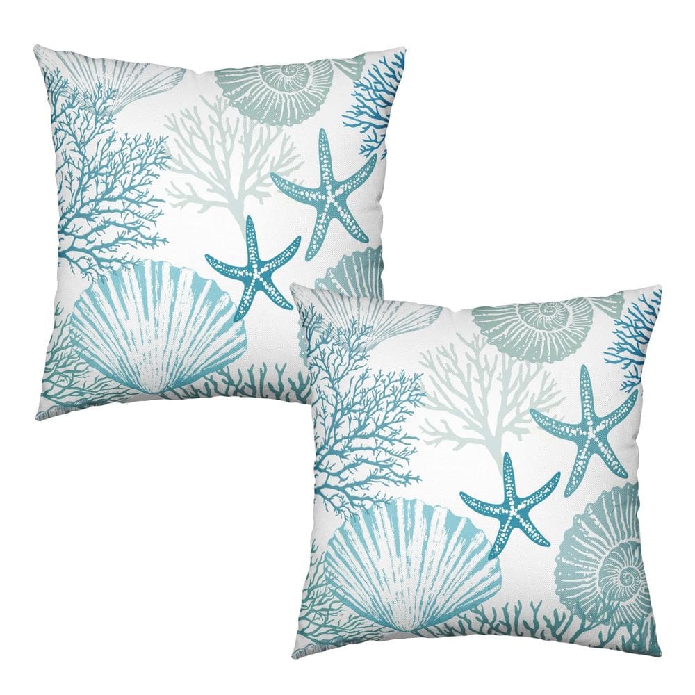 Capas de almofada Wnoesat Nautical Coastal Blue 50x50cm, conjunto de 2