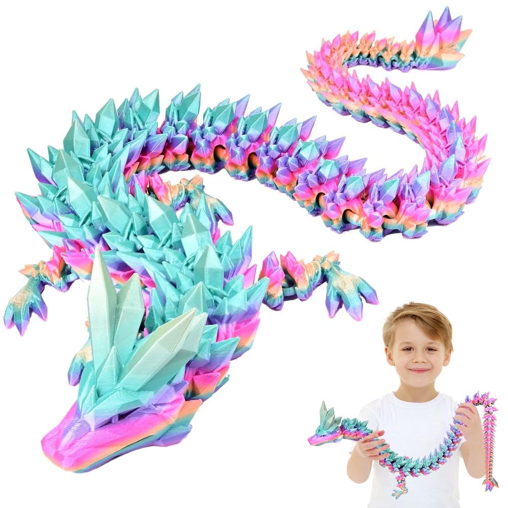 Brinquedos articulados Dragon LOCYFENS grandes de 76 cm impressos em 3D