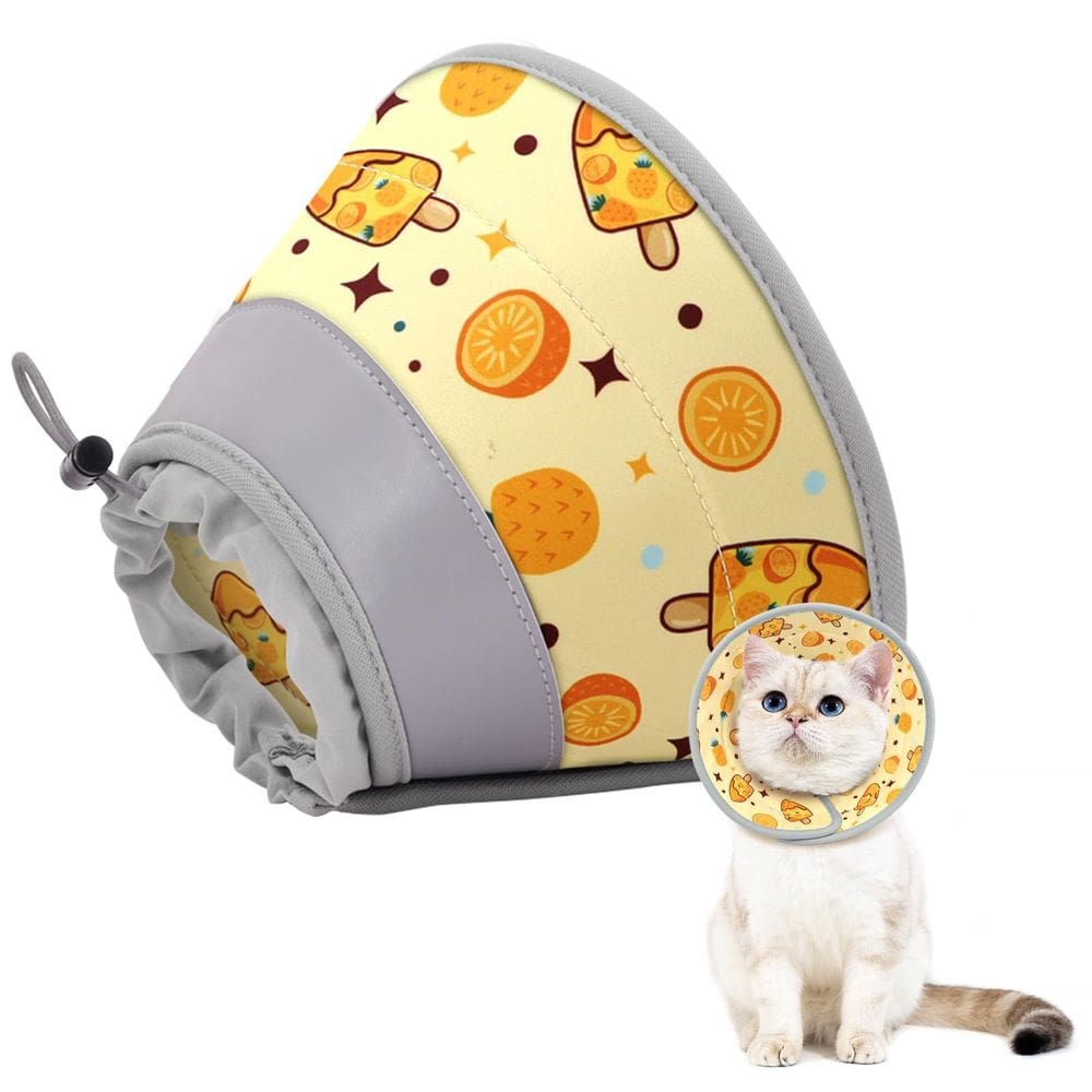 Coleira Cat Cone GoGoPaw Soft Stop Licking ajustável laranja M