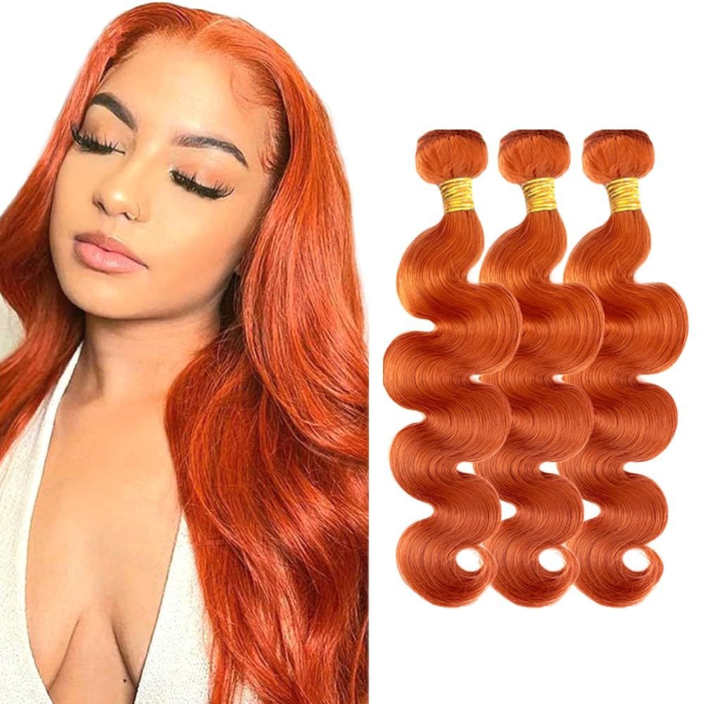 Pacotes de cabelo LadrxADR Ginger Body Wave 20 22 24 polegadas #350