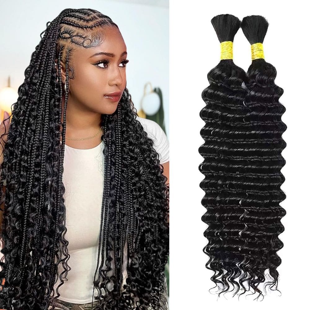 Cabelo trançado humano Bohemian Deep Wave 100% cabelo humano
