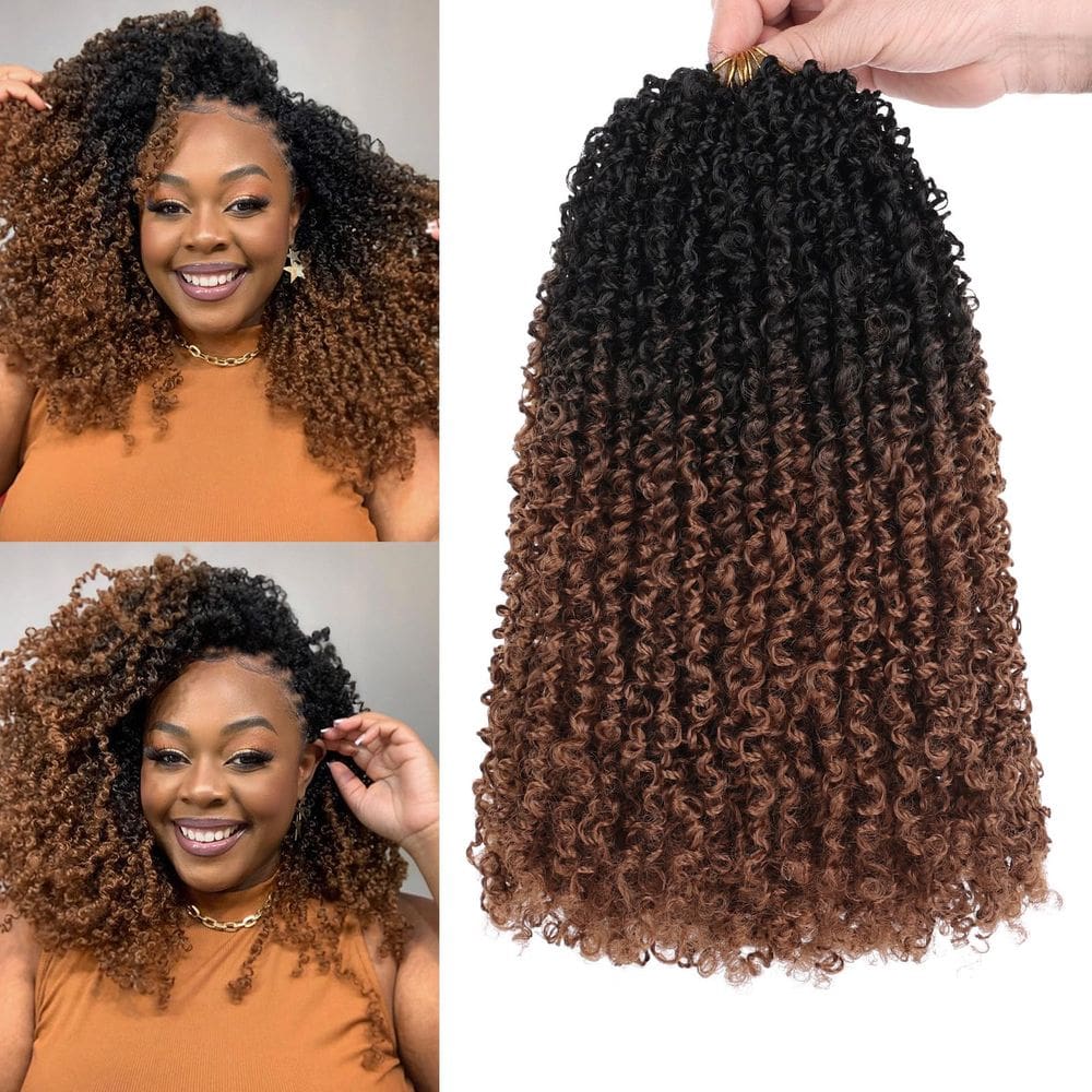 Crochet Hair COOKOO, 14 polegadas, pré-looped, Yanky Twists, 8 pacotes