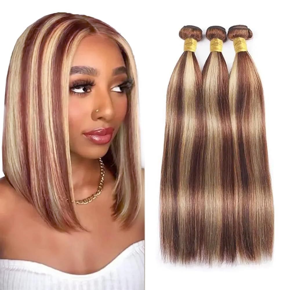 Pacotes de cabelo LadRxADR 613 Cabelo humano castanho avermelhado reto
