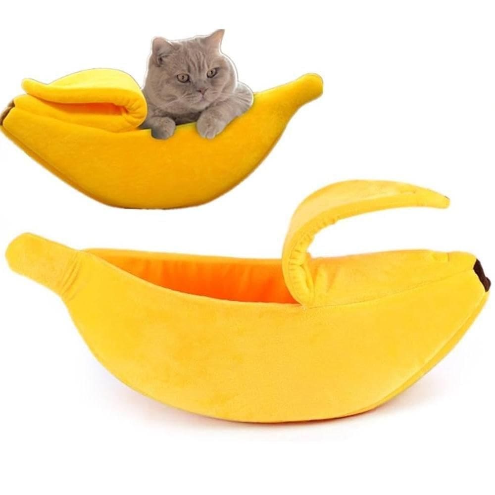 Cama Pet Casinha Cachorro Gato Iglu Caminha Dormir Pequena Banana Pelucia Almofada Portatil Caes Toca Viagem Passeio