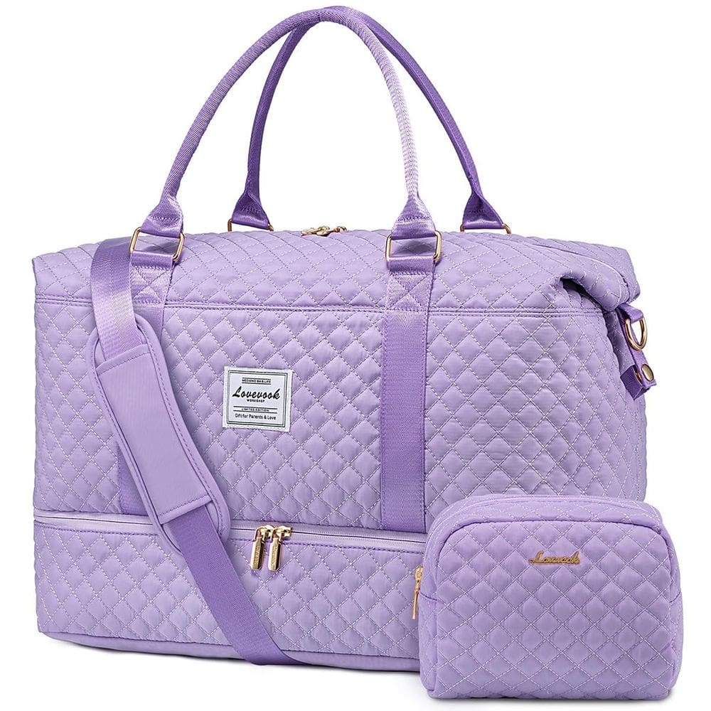 Mochila de viagem LOVEVOOK Weekender para mulheres roxa