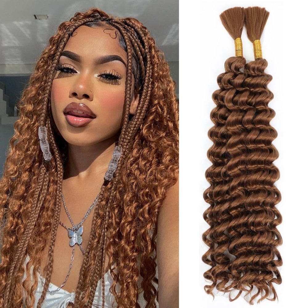 Braiding Hair LYISKB Brown Deep Wave 26 polegadas 100g 100% brasileiro
