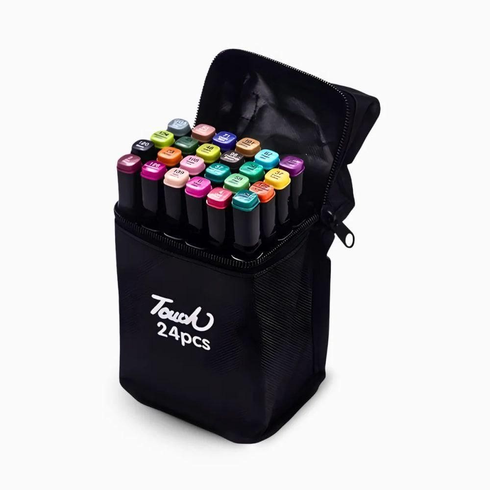 Kit Canetinha Colorir Ponta Dupla 24 Cores