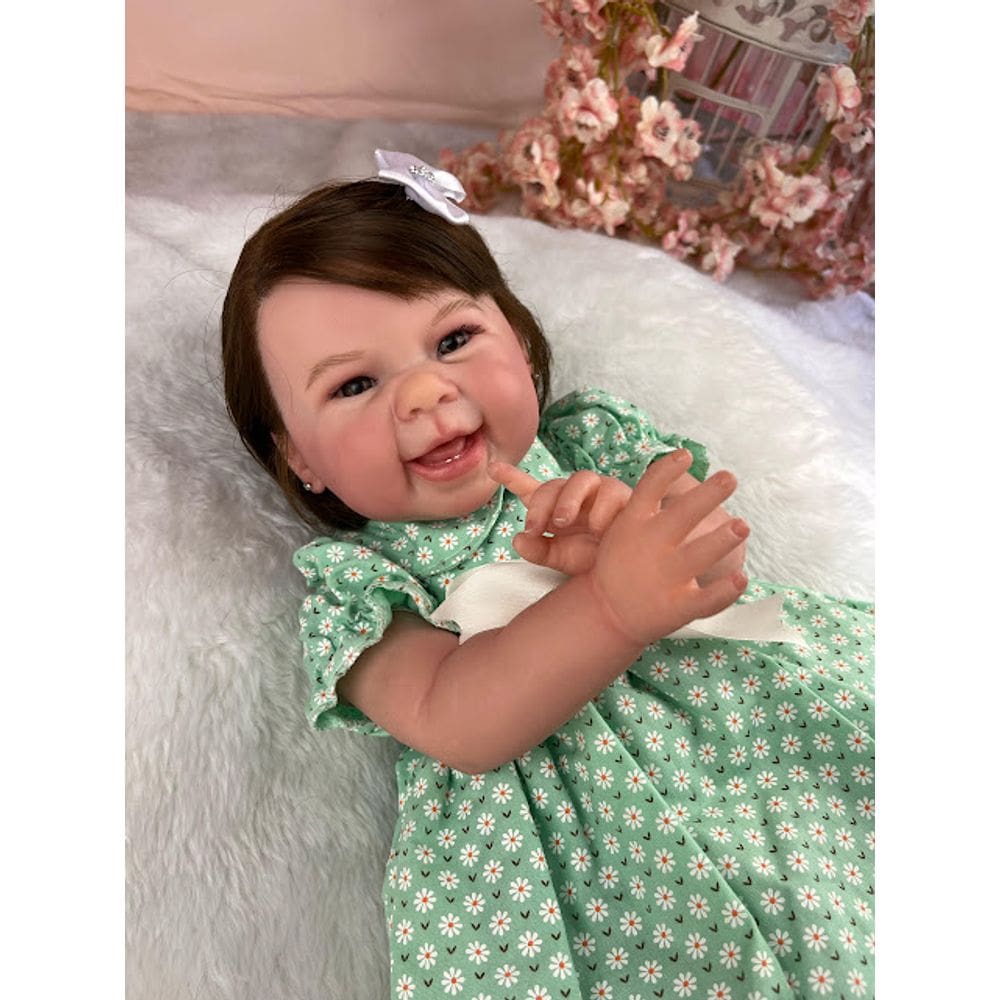 Boneca Reborn Menina Feita A Mão Realista Com Acessórios
