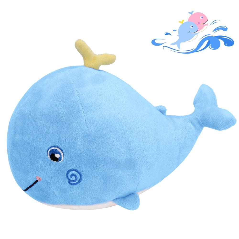 Almofada de pelúcia para animais de pelúcia MUPI Squirting Whale 45 cm azul